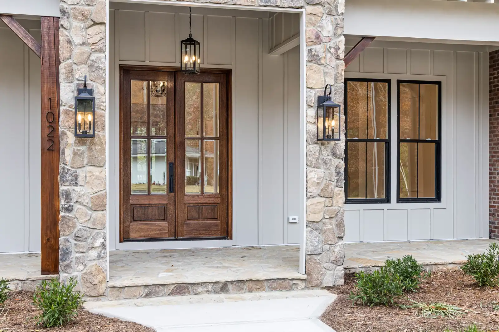 New custom masonry home exterior near La Grange, IL