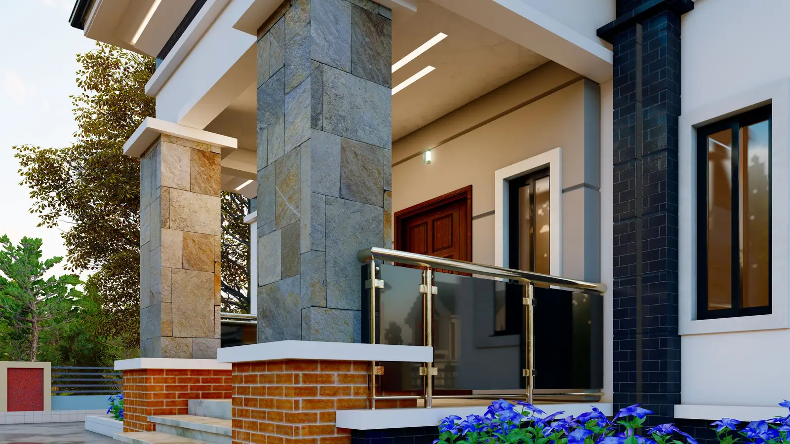 New custom masonry home exterior near Hinsdale, IL