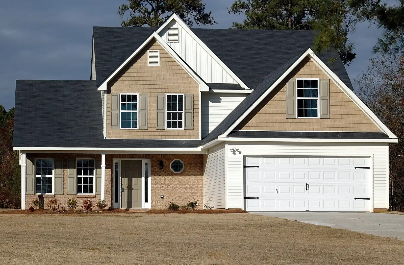 New custom masonry home exterior near Wheaton, IL