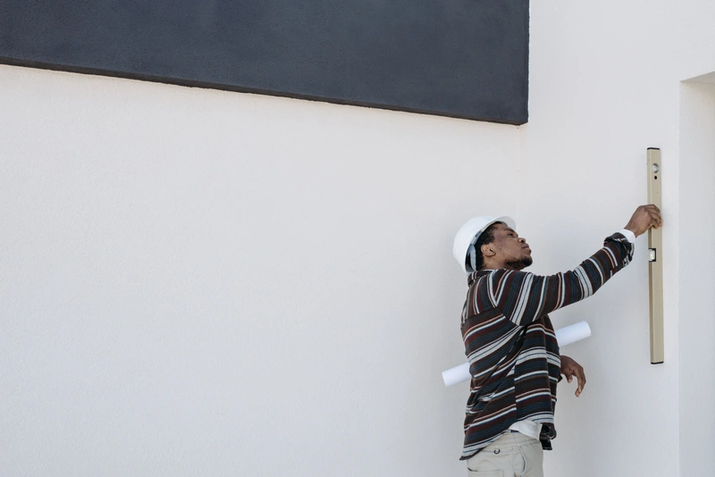 AMS mason setting a matched replacement brick into an existing course