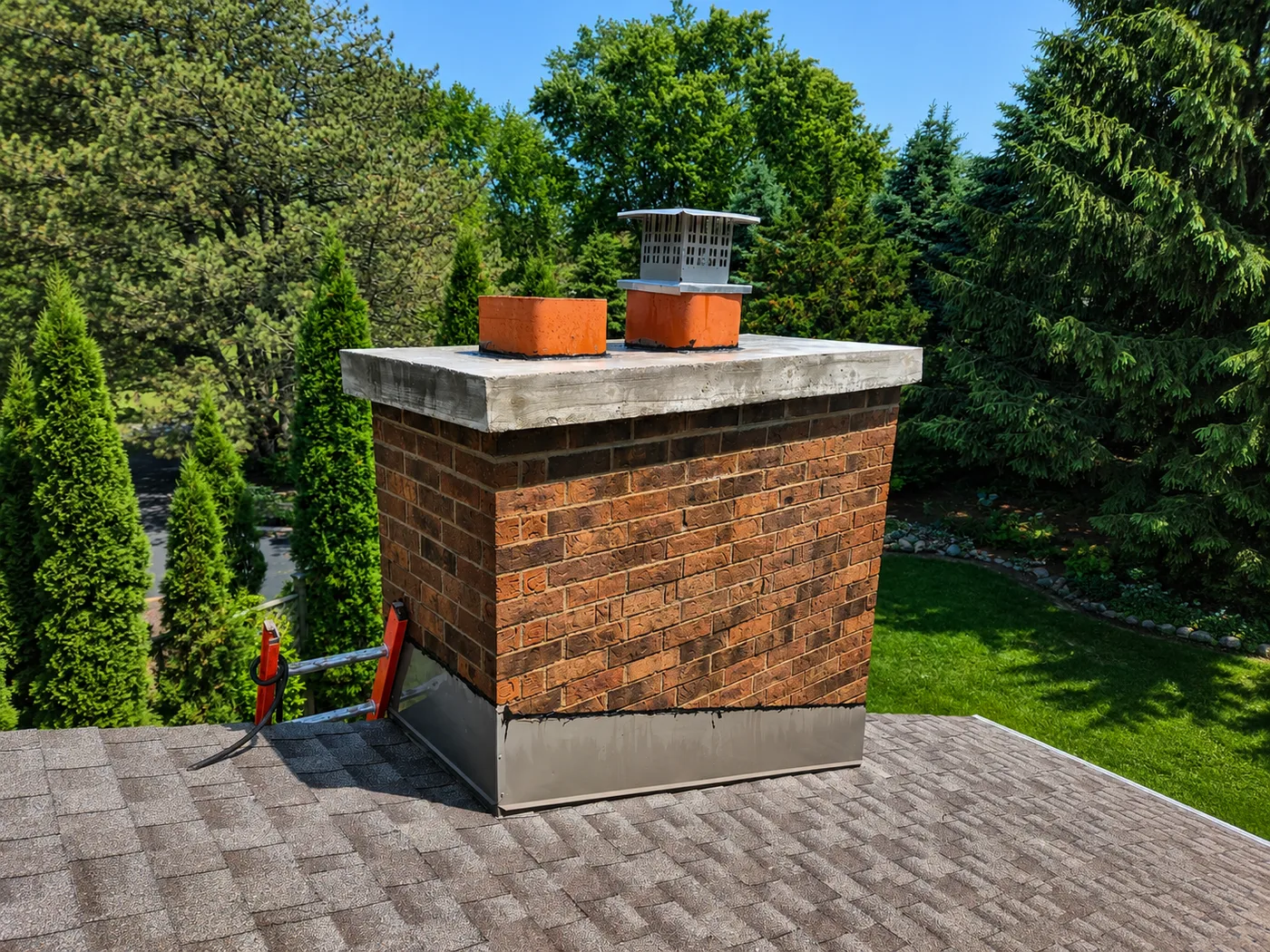 Custom Brick Chimney & Fireplace in Winnetka