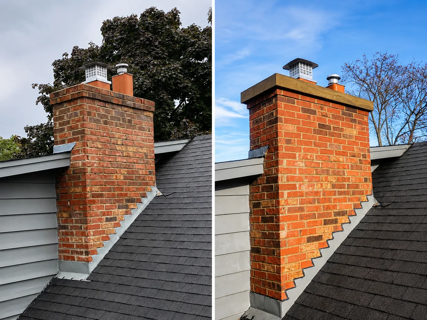 Custom Brick Chimney & Fireplace in Oak Brook