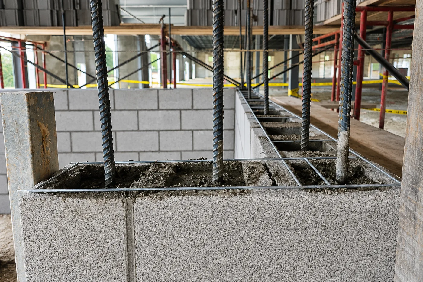 CMU Concrete Block Installation in Highland Park
