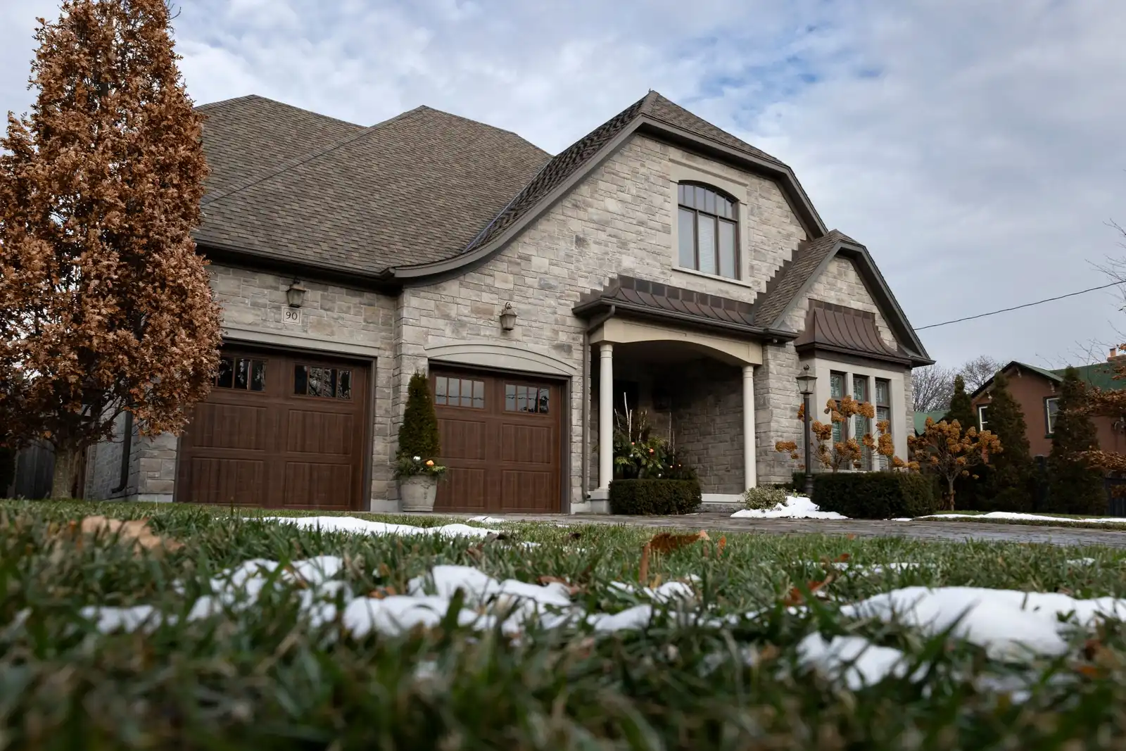New custom masonry home exterior near Glencoe, IL